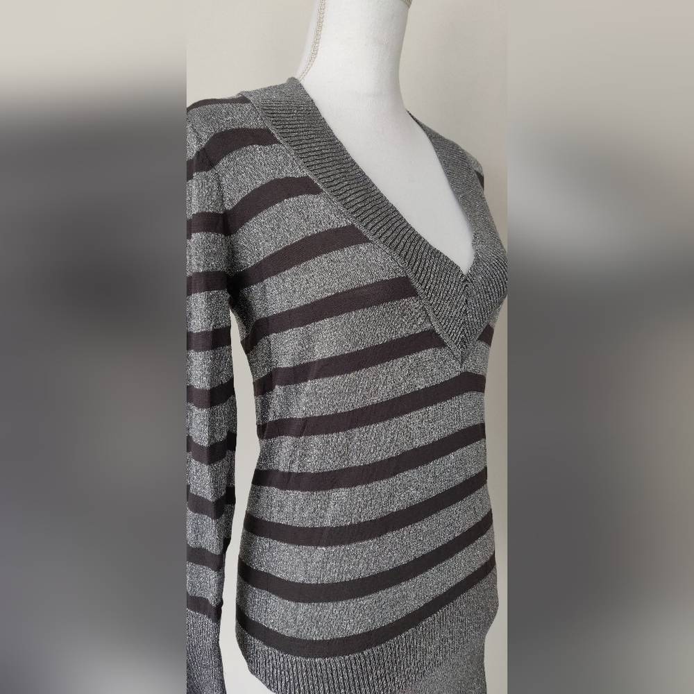 Stretch Metallic Tunic Sweater Dress